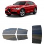 לרכב Alfa Romeo Stelvio 2018 ציפוי חלונות שחורים רב פעמי סיליקון לחלונות קדמיים, אחוריים ולחלון האחורי