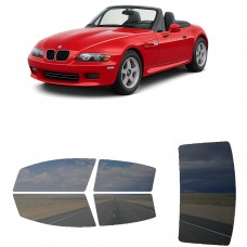 לרכב BMW Z3 Convertible 1996 ציפוי חלונות שחורים רב פעמי סיליקון לחלונות קדמיים, אחוריים ולחלון האחורי
