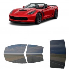 לרכב Chevrolet Corvette Convertible Z06 2019 ציפוי חלונות שחורים רב פעמי סיליקון לחלונות קדמיים, אחוריים ולחלון האחורי