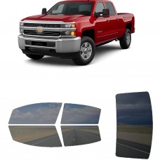 לרכב Chevrolet Silverado 2500HD 2015 ציפוי חלונות שחורים רב פעמי סיליקון לחלונות קדמיים, אחוריים ולחלון האחורי