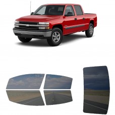 לרכב Chevrolet Silverado Crew PU 2001 ציפוי חלונות שחורים רב פעמי סיליקון לחלונות קדמיים, אחוריים ולחלון האחורי