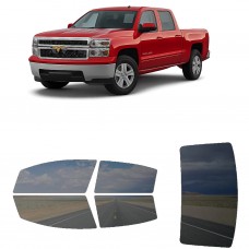 לרכב Chevrolet Silverado Crew PU 2014 ציפוי חלונות שחורים רב פעמי סיליקון לחלונות קדמיים, אחוריים ולחלון האחורי