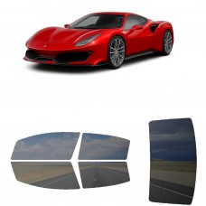 לרכב Ferrari 488 Pista 2019 ציפוי חלונות שחורים רב פעמי סיליקון לחלונות קדמיים, אחוריים ולחלון האחורי