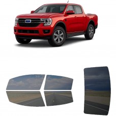 לרכב Ford Ranger Crew PU 2024 ציפוי חלונות שחורים רב פעמי סיליקון לחלונות קדמיים, אחוריים ולחלון האחורי