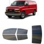 לרכב GMC Savana 2004 ציפוי חלונות שחורים רב פעמי סיליקון לחלונות קדמיים, אחוריים ולחלון האחורי