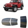 לרכב Jeep Wrangler Two-door 2007 ציפוי חלונות שחורים רב פעמי סיליקון לחלונות קדמיים, אחוריים ולחלון האחורי
