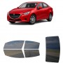 לרכב Mazda MAZDA2 Sedan 2014 ציפוי חלונות שחורים רב פעמי סיליקון לחלונות קדמיים, אחוריים ולחלון האחורי