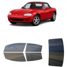 לרכב Mazda Miata Two-doorConvertible 1999 ציפוי חלונות שחורים רב פעמי סיליקון לחלונות קדמיים, אחוריים ולחלון האחורי