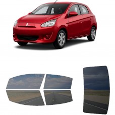 לרכב Mitsubishi Mirage Hatchback 2014 ציפוי חלונות שחורים רב פעמי סיליקון לחלונות קדמיים, אחוריים ולחלון האחורי