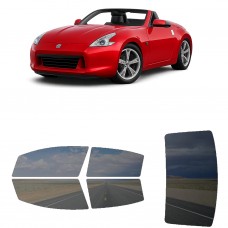 לרכב Nissan 370Z Convertible 2010 ציפוי חלונות שחורים רב פעמי סיליקון לחלונות קדמיים, אחוריים ולחלון האחורי