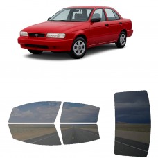 לרכב Nissan Sentra Sedan 1995 ציפוי חלונות שחורים רב פעמי סיליקון לחלונות קדמיים, אחוריים ולחלון האחורי