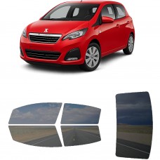 לרכב Peugeot 108 2014 ציפוי חלונות שחורים רב פעמי סיליקון לחלונות קדמיים, אחוריים ולחלון האחורי