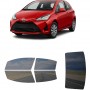 לרכב Toyota Yaris Two-door Hatchback 2018 ציפוי חלונות שחורים רב פעמי סיליקון לחלונות קדמיים, אחוריים ולחלון האחורי