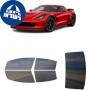 לרכב Chevrolet Corvette Coupe Z06 2019 ציפוי חלונות שחורים רב פעמי סיליקון לחלונות קדמיים, אחוריים ולחלון האחורי