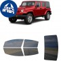 לרכב Jeep Wrangler Four-Door 2007 ציפוי חלונות שחורים רב פעמי סיליקון לחלונות קדמיים, אחוריים ולחלון האחורי