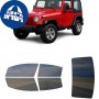 לרכב Jeep Wrangler Two-door 1997 ציפוי חלונות שחורים רב פעמי סיליקון לחלונות קדמיים, אחוריים ולחלון האחורי