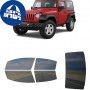 לרכב Jeep Wrangler Two-door 2007 ציפוי חלונות שחורים רב פעמי סיליקון לחלונות קדמיים, אחוריים ולחלון האחורי
