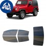 לרכב Jeep Wrangler Unlimited Two-door 2005 ציפוי חלונות שחורים רב פעמי סיליקון לחלונות קדמיים, אחוריים ולחלון האחורי