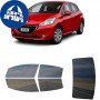 לרכב Peugeot 208 2012 ציפוי חלונות שחורים רב פעמי סיליקון לחלונות קדמיים, אחוריים ולחלון האחורי